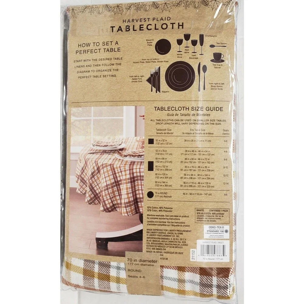 Printed Fabric Tablecloth 70
